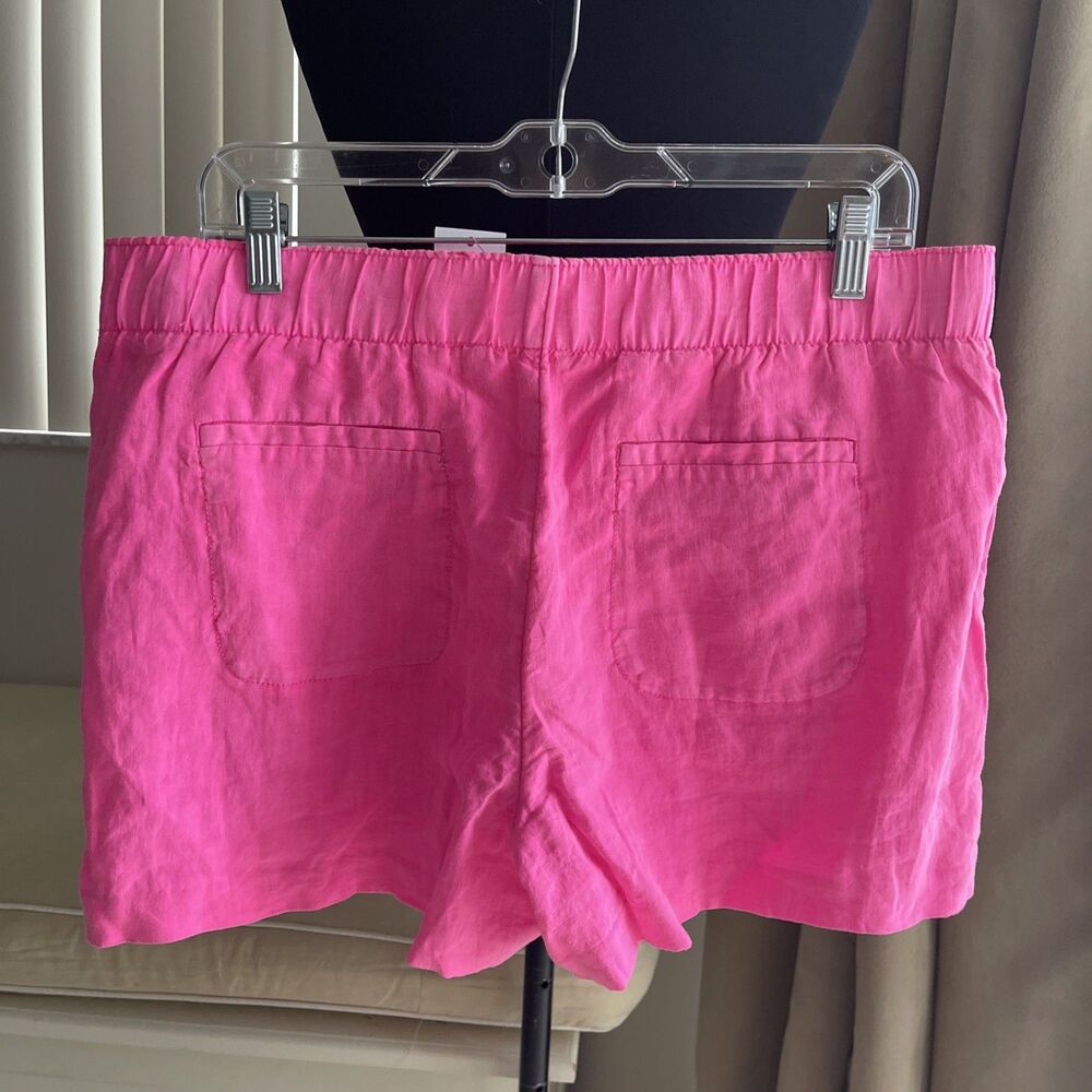 NWT Lilly Pulitzer ROXIE PINK LILO LINEN SHORTS Mid-Rise Pull-On L - Picture 3 of 8